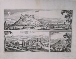 Lenzburg, Brugg, Habsburg Kupferstich von Merian 1642