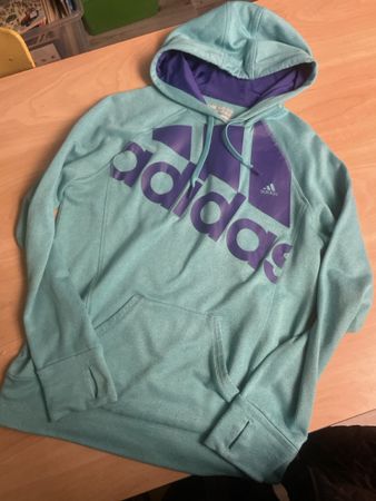 Adidas Hoodie Damen Grösse L Türkis/Violett Top Zustand