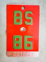 BS 1986 Veloschild Basel-Stadt