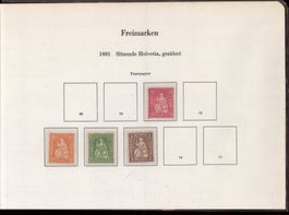 1881 Sitzende Helvetia Faserpapier * mit Falz