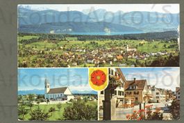AK color Eschenbach SG Zürichsee, 3- Bild und Wappen ≈ 1970
