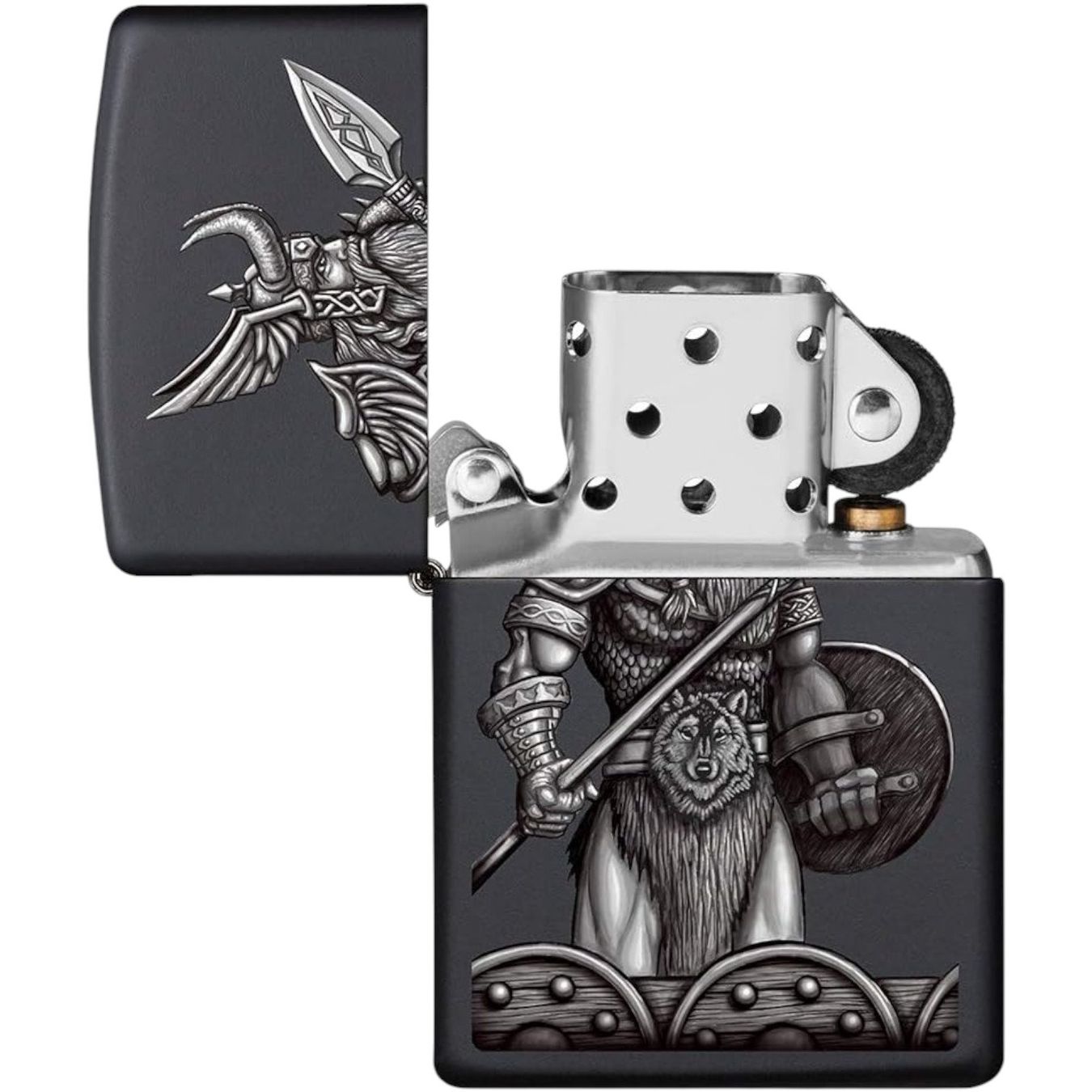 Zippo Accendini: ZIPPO Vikinger Krieger Design Feuerzeug 60005587 – Nuovo e nell'imballaggio originale da Ennenda venduto da Benzinflamme 1