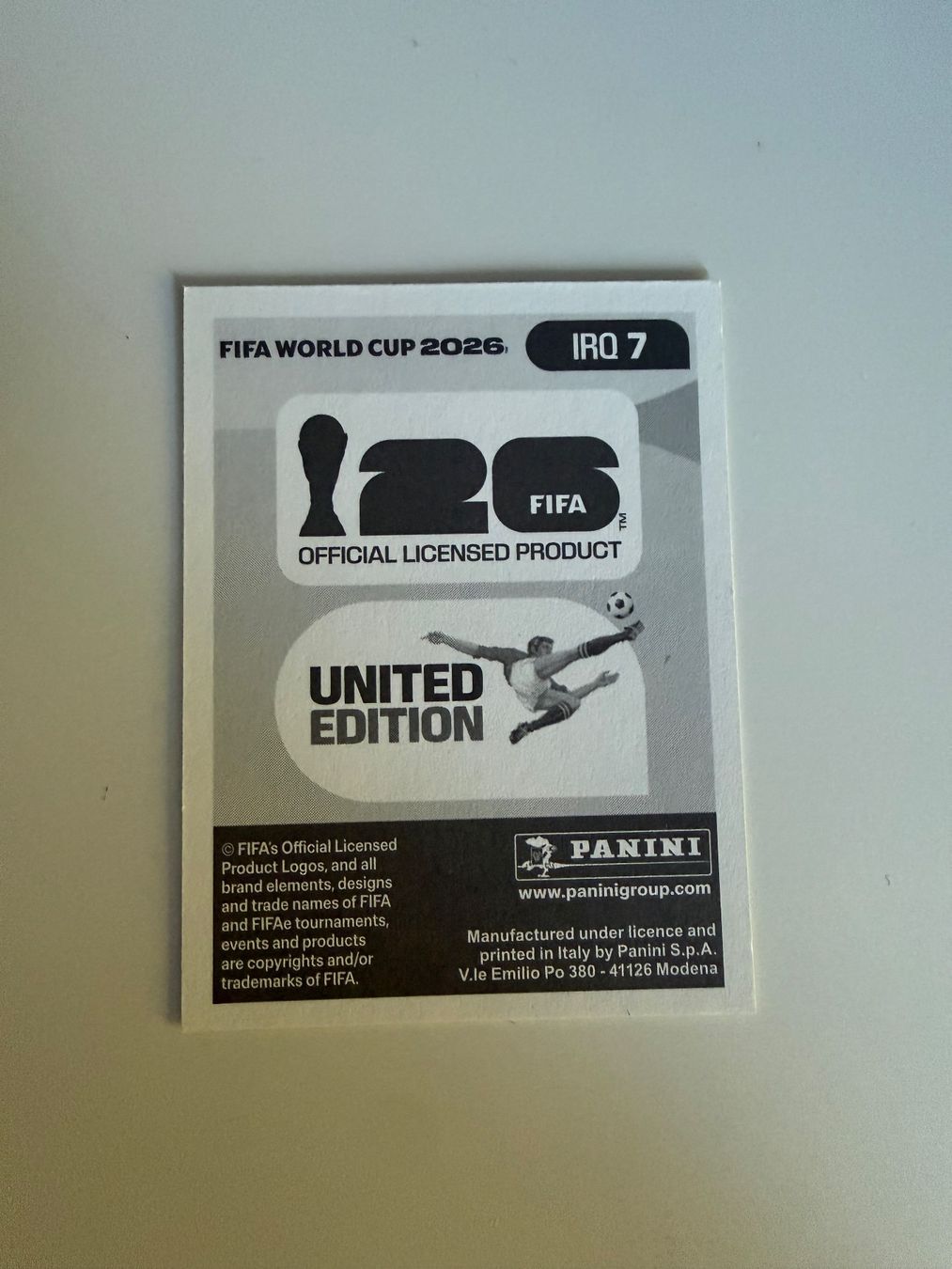 Panini Carte collezionabili: Carte panini 2026 - IRQ 7 – Nuovo (secondo la descrizione) da La Neuveville venduto da Ibo2300 1