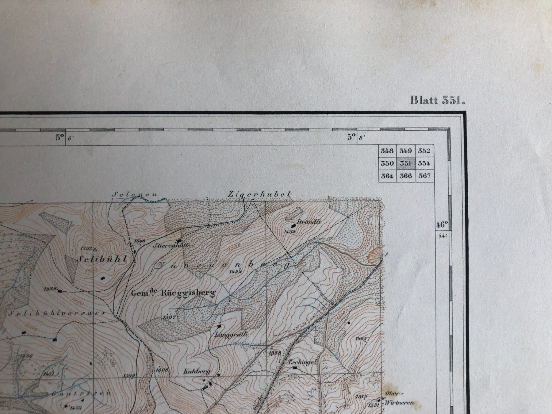Landkarten & Atlanten: Siegfriedatlas Bl. 351: Gantrisch 1882 – Gebraucht aus Zürich von allp 4