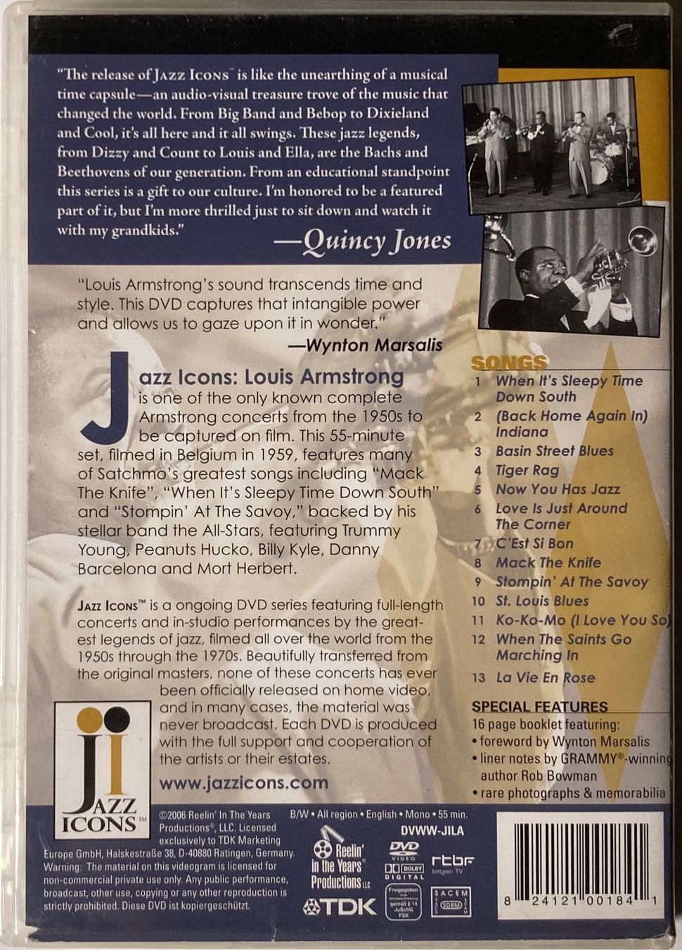 Tous les DVDs: LOUIS ARMSTRONG - LIVE '59 – D'occasion à Poliez-Pittet par Newtown-Records 1