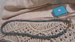 Necklace oceanblue Jade stone length 35cm