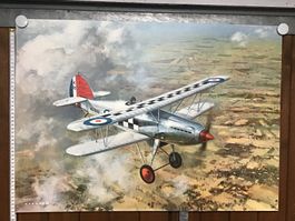 Flugzeug Poster, Doppeldecker, Gemälde, Bild, Kunstdruck