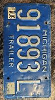 Vintage Michigan Nummernschild 1986 Trailer Schild