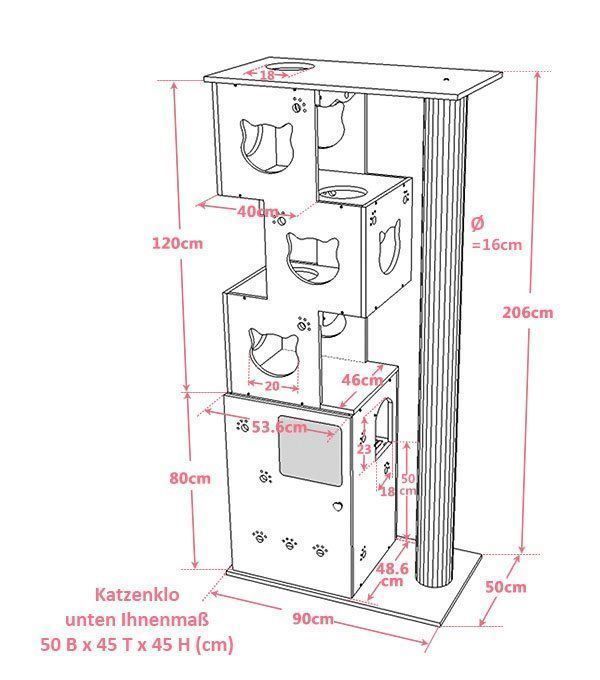 Katzenbaum - Kratzbaum: CatS Design 2 in 1 Kratzbaum & Katzenklo – Neu und originalverpackt aus Mönchengladbach von Zoopplier 1