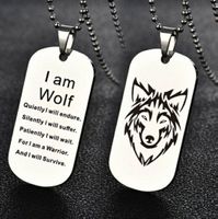 Neu Halskette Wolf Doppelseitig