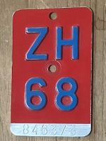 ZH 68 - VELONUMMER - FAHRRADSCHILD - PLAQUE DE VELO - ZH 68