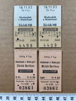 Niederglatt / Niederhasli, Bahn Billette, zwei "Paare", 1983
