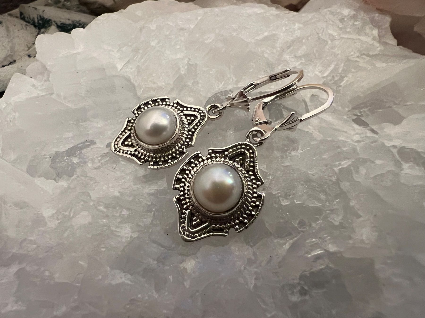 Orecchini pendenti & Orecchini a lobo: Ohrhänger Sterling Silber mit Mabe Perlen weiss - Ornamente – Nuovo (secondo la descrizione) da Bern venduto da Jiffy 4