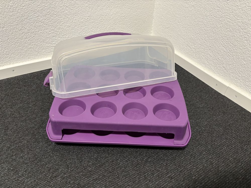 Produktbild von Muffins Transportbox & Cupcake/Muffin Transportbox - Kuchenbehälter, 2 Etagen Rechteckig Kuchen Transportbox