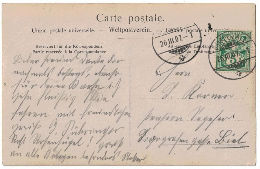 Cartoline postali: Skiläufer im Schnee um 1900, Schweiz – Usato da Frauenfeld venduto da POML 1