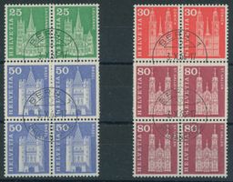 1963  Postgeschichte+Baudenkmäler - Viererblock - Ersttag ET