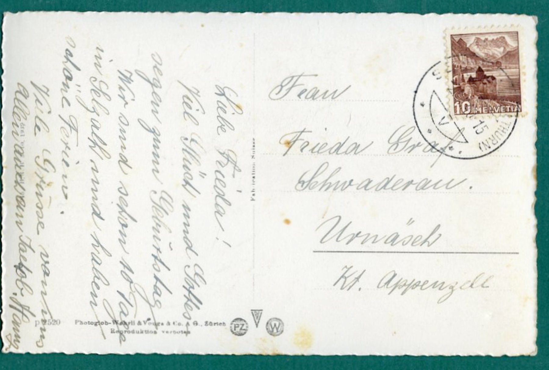 Cartoline postali: Solothurn, Rötibrücke, 1940, gelaufen – Usato da Sargans venduto da Hausi1951 1