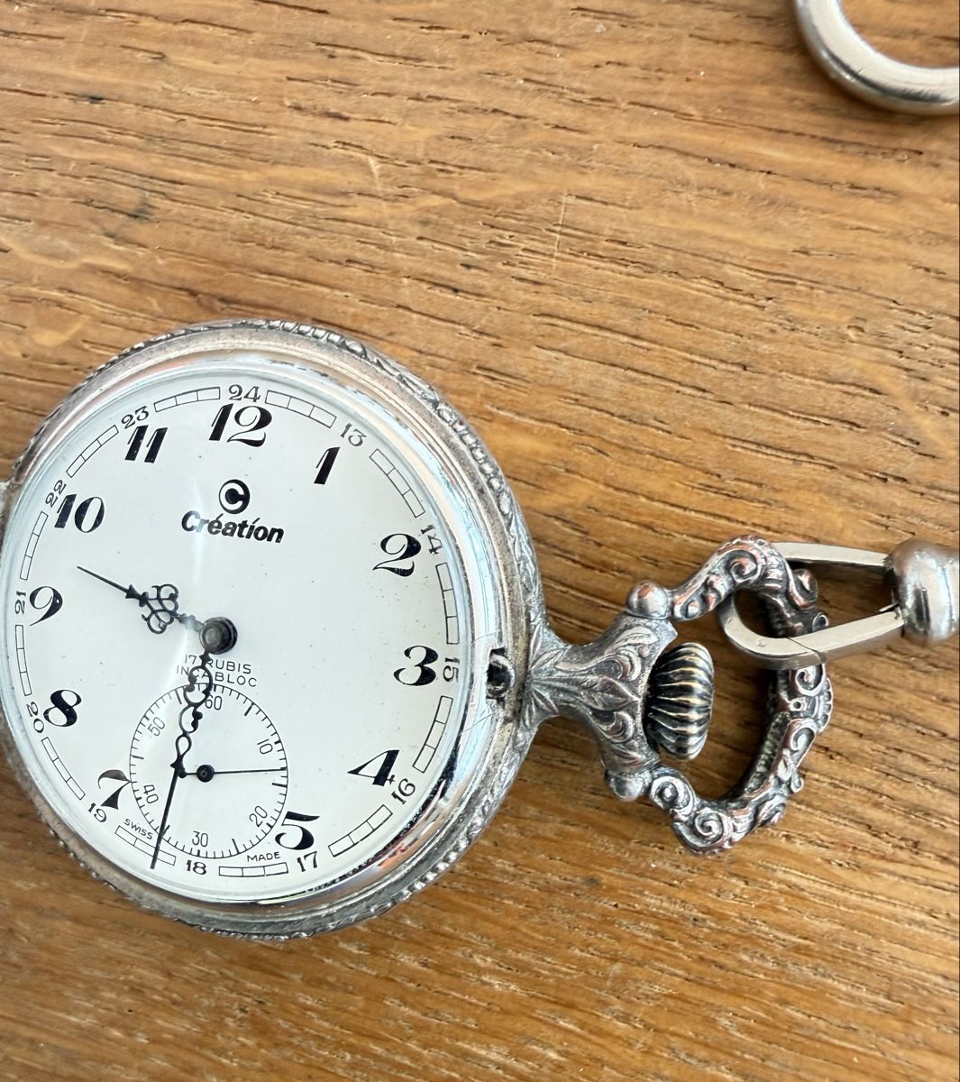 Swiss Uhren: Taschenuhr Creation mit Kette, Sackuhr – Gebraucht aus Goldach von Messerguru