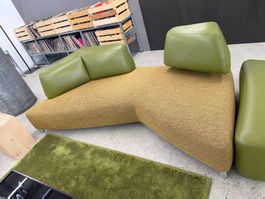 Leolux Archipel Designer Sofa-Garnitur – Stoff, Grün/Braun