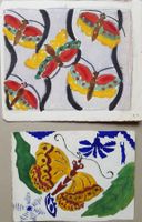 Yvonne ASSIMON (XX)2 esquisses papillons