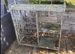 Metall Weinregal im Shabby Chic Look, Vintage Stil.