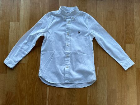 NEW Ralph Lauren White Long Sleeve Shirt Size 7, 130