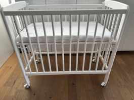 Beistellbett Gitterbett Fillikid Nino inkl. Matratze