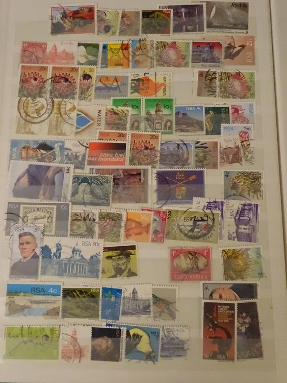 Südafrika Steckalbum schwarz 16 Seiten, v.a. gest. Marken 8
