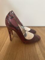 Pumps Schlangenprint Bordeaux-rot Grösse 37 