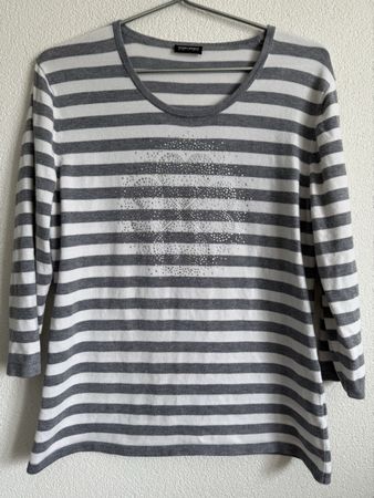 Gerry Weber Edition Shirt, grau/weiss, Gr. 40, Top Zustand!