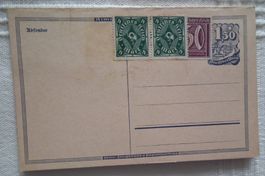 Deutsches Reich Doppel-Postkarte mit Frankatur nicht gelaufe