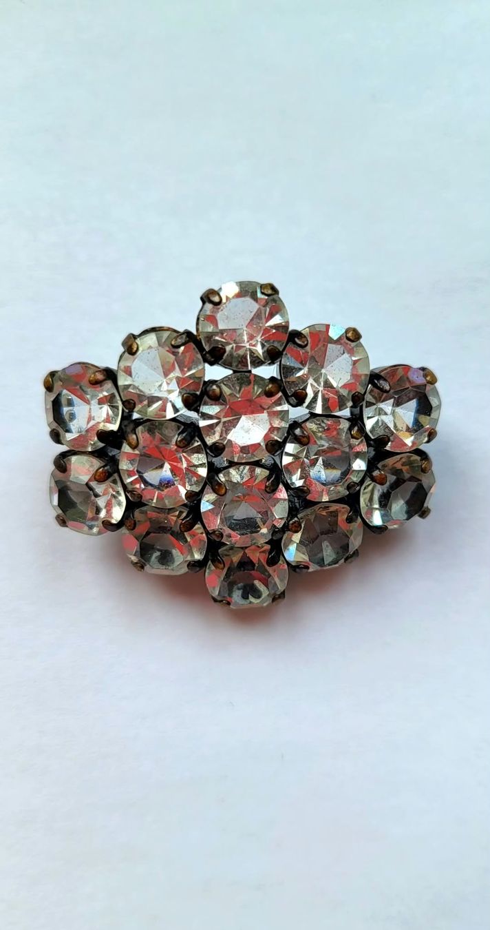 Vintage Raute Brosche Open Back Kristalle 1940er 4.0cm (Gebraucht) in ...