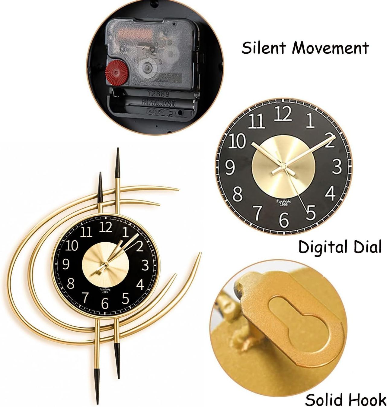 Orologi da terra & Orologi da parete: Wanduhr Ohne Tickgeräusche 54CM – Nuovo e nell'imballaggio originale da Nuglar venduto da SaleRitter 3