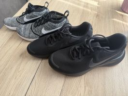 2 Paar Nike Schuhe Gr. 37.5 Schwarz & Grau