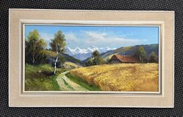 Gemälde / Kornfeld im Bernbiet / signiert      (ID M452)