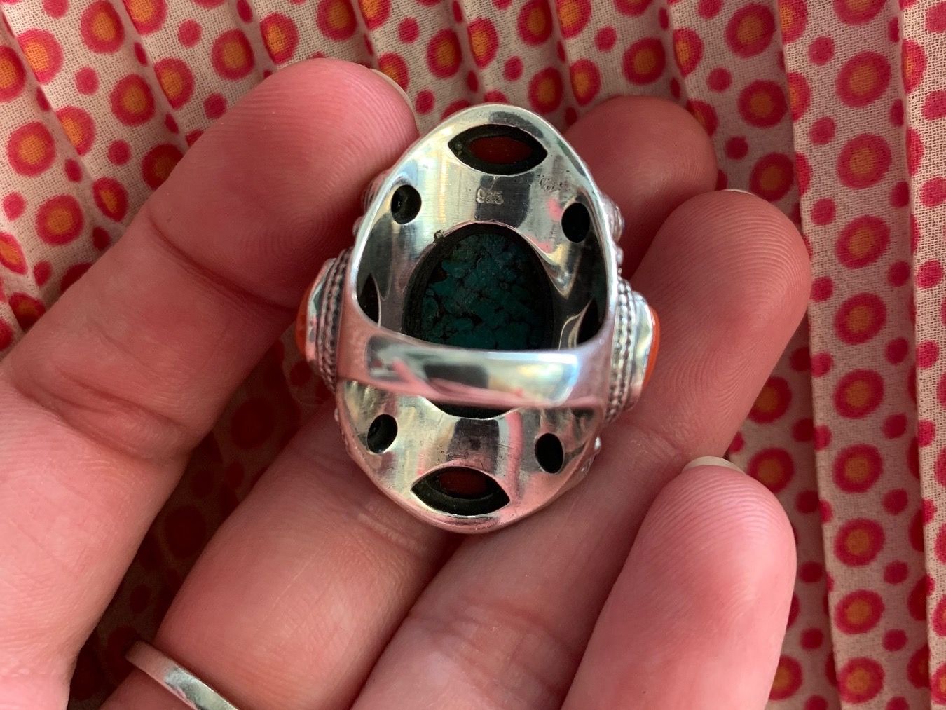 Anelli: Ring Silber mit Türkis, Korallen, Lapislazuli – Nuovo (secondo la descrizione) da Birsfelden venduto da Exclusivity 2