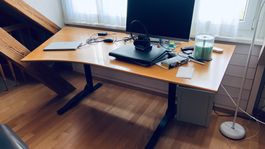 Schreibtisch Elan mit Holzplatte