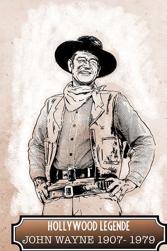 Insegne: Blechschild-JOHN WAYNE-HOLLYWOOD LEGENDE – Nuovo e nell'imballaggio originale da Rupperswil venduto da big-one-sale
