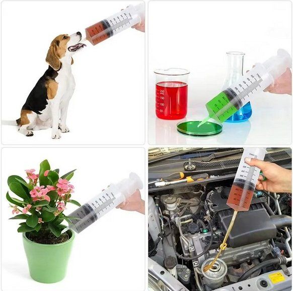 Tecnologia medica: 4x 550ml-Großraumspritze mit 1m Schlauch – Nuovo e nell'imballaggio originale da Bremblens venduto da animalopolis 1