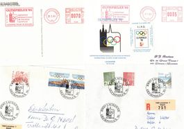 OLYMPIA LAUSANNE OLYMPHILEX 1985 Maschinenstempel  rot