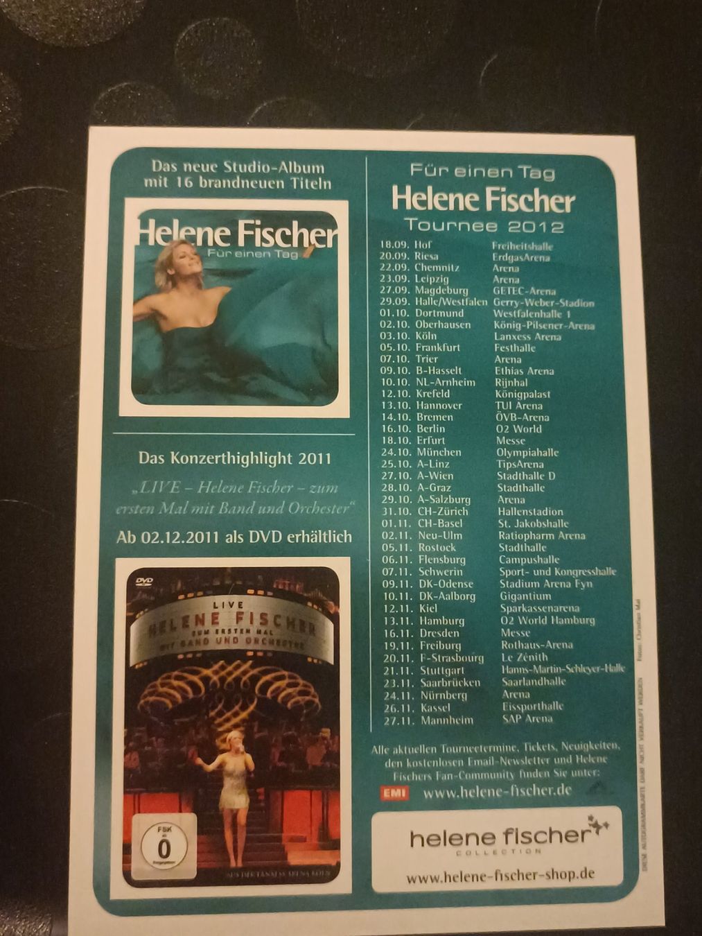 Autografi: Helene Fischer - Handsigniert Autogrammkarte – Usato da Menziken venduto da Artographs 1