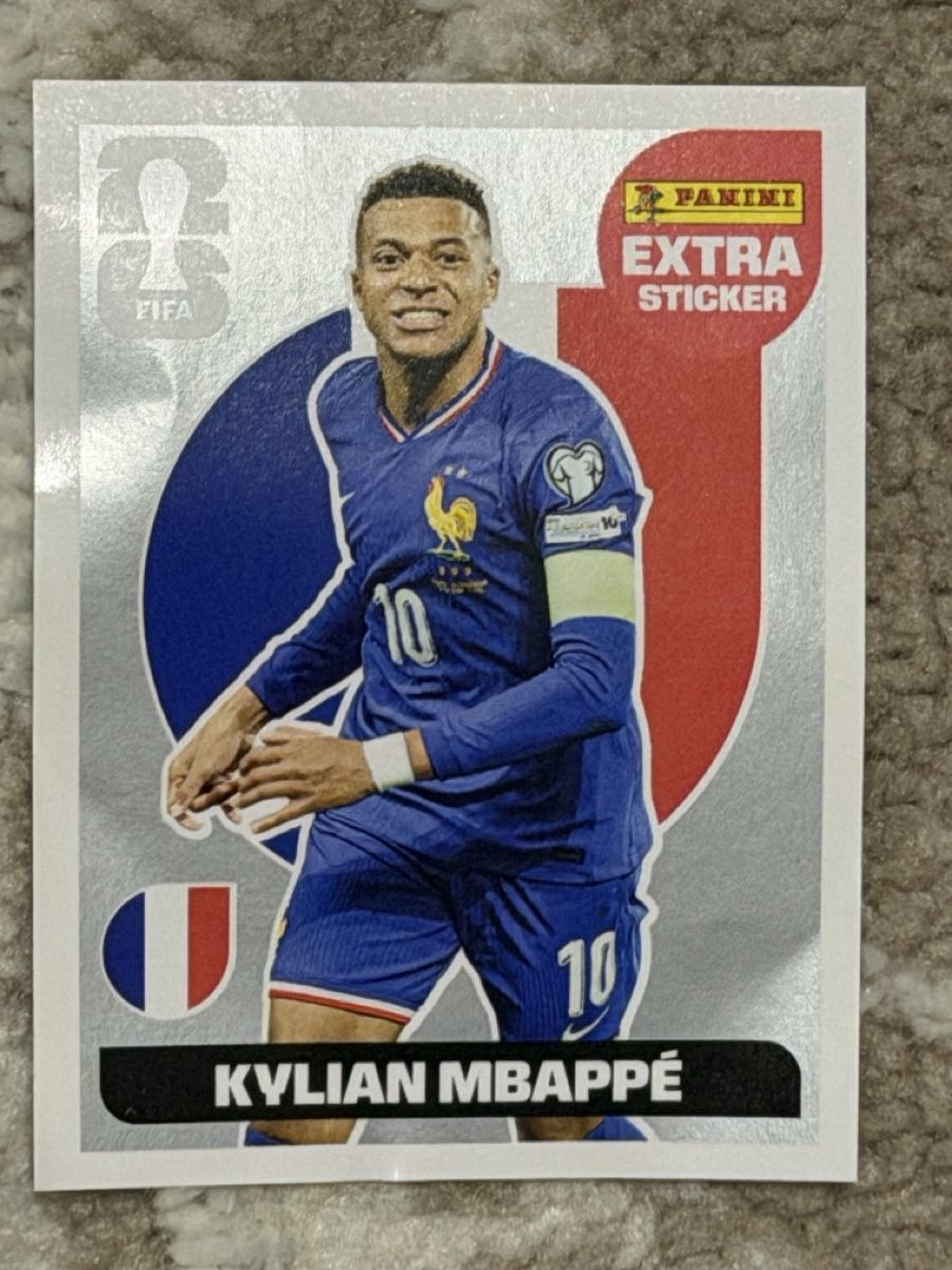 Panini Carte collezionabili: Panini Kylian Mbappe Extra Sticker 2026Silber-Editio – Nuovo e nell'imballaggio originale da Dietikon venduto da W.Doctor