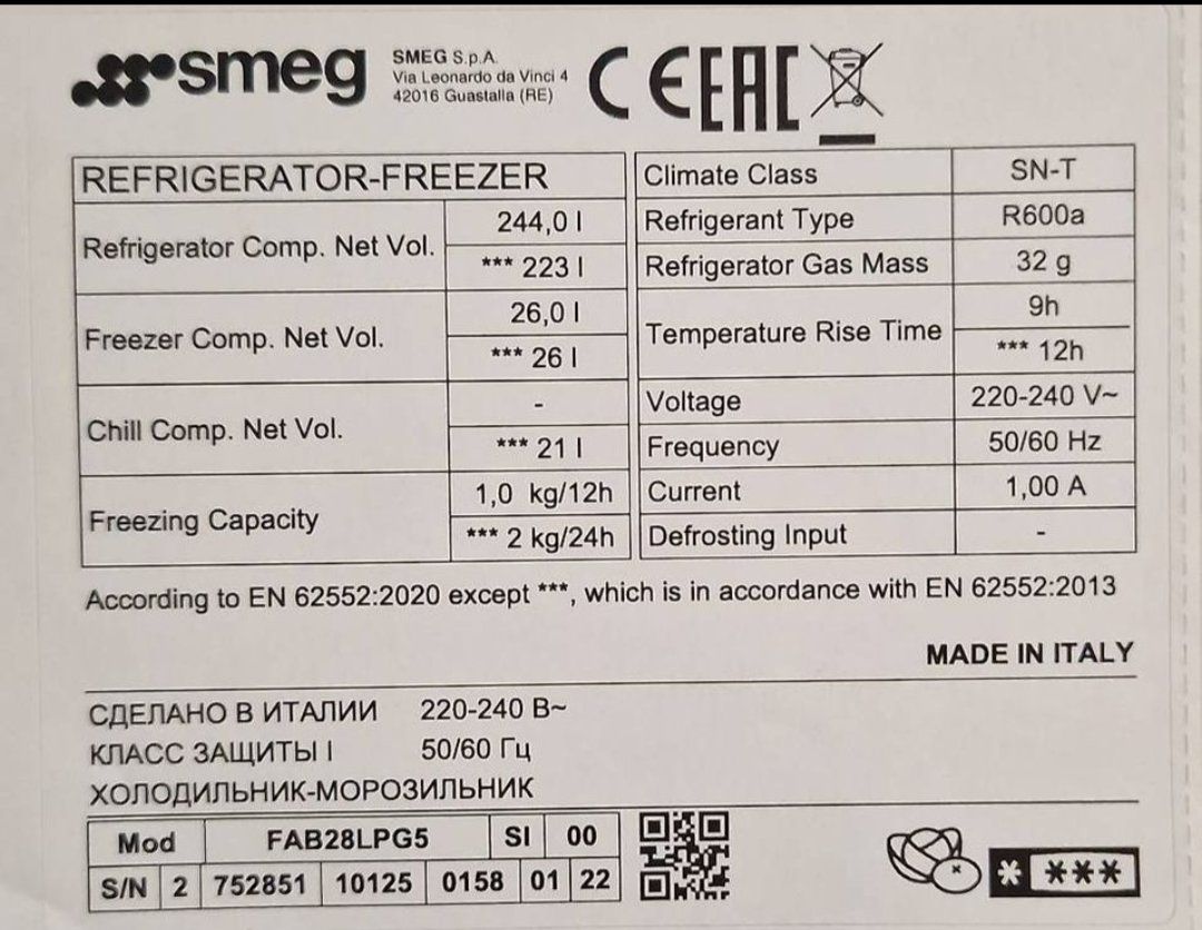 Frigoriferi: SMEG Retro Kühlschrank – Difettoso da Bad Zurzach venduto da QLASSIQ 2