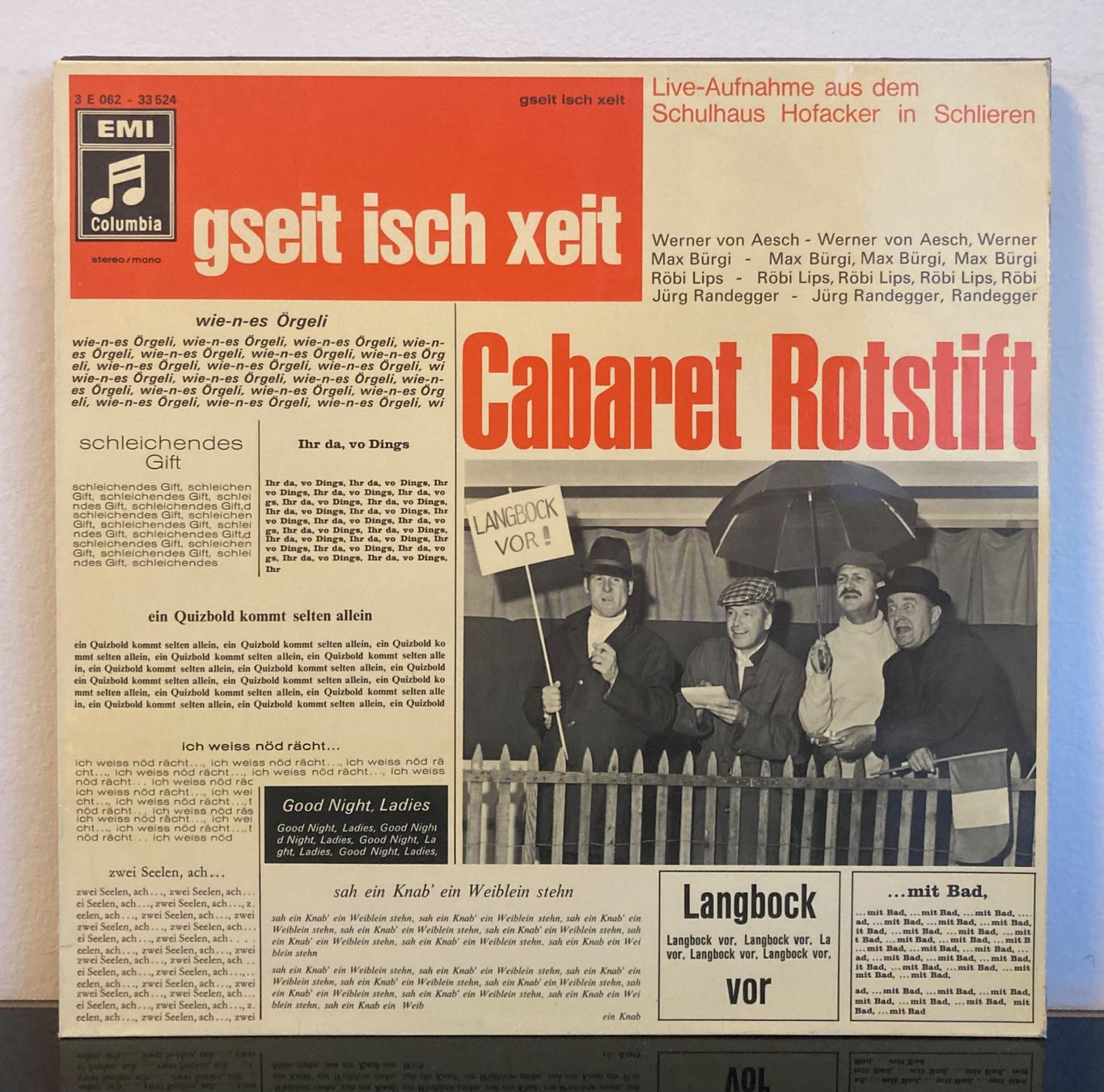 Vinyles: Cabaret Rotstift - Gseit Isch Xeit LP – Neuf (Voir description) à Wettingen par 12.Zoll.Vinyl