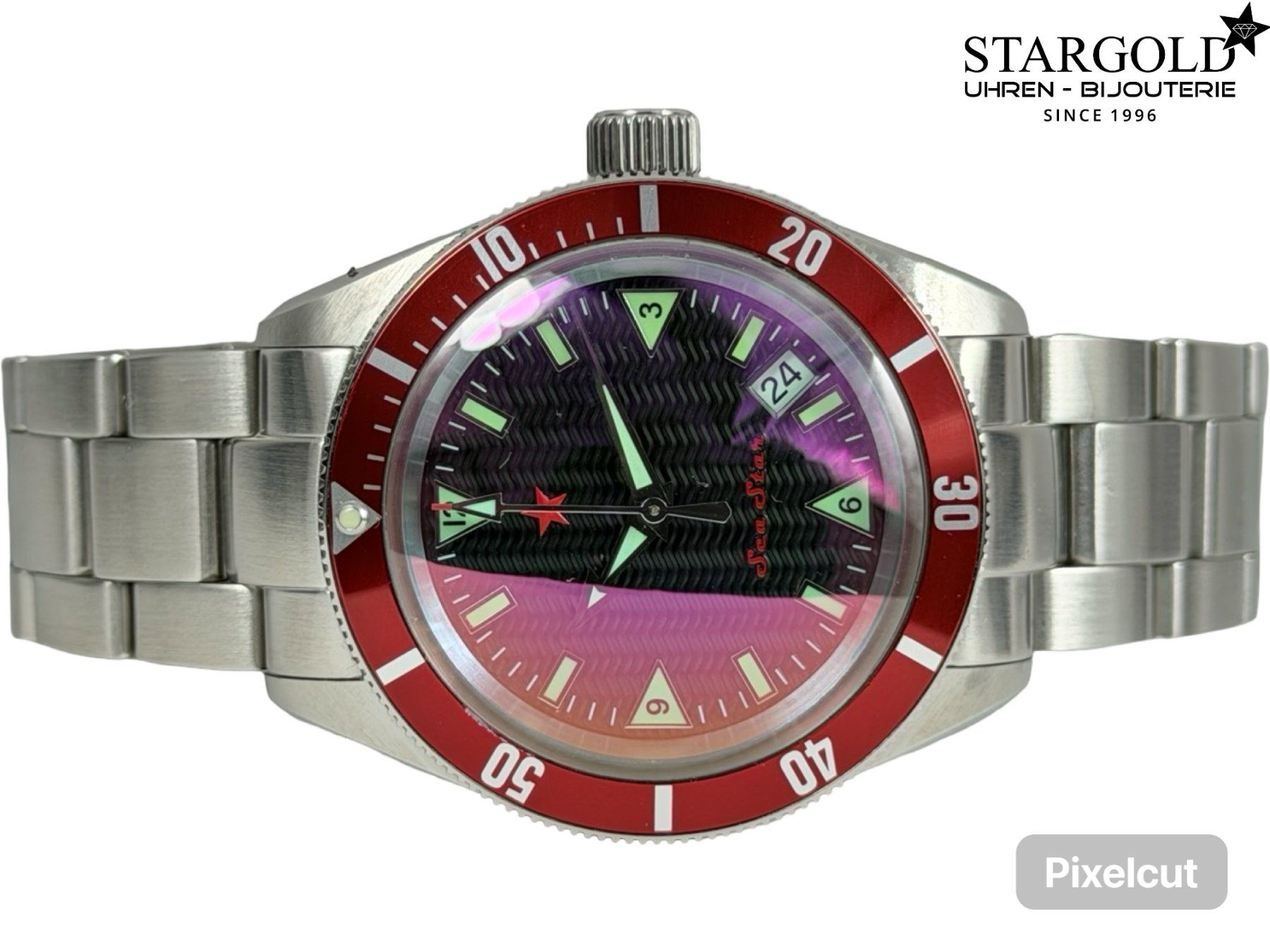 Orologi: Red Star SEA Red Bezel - 7074G-D – Usato da Zürich venduto da Stargold-Uhren 3