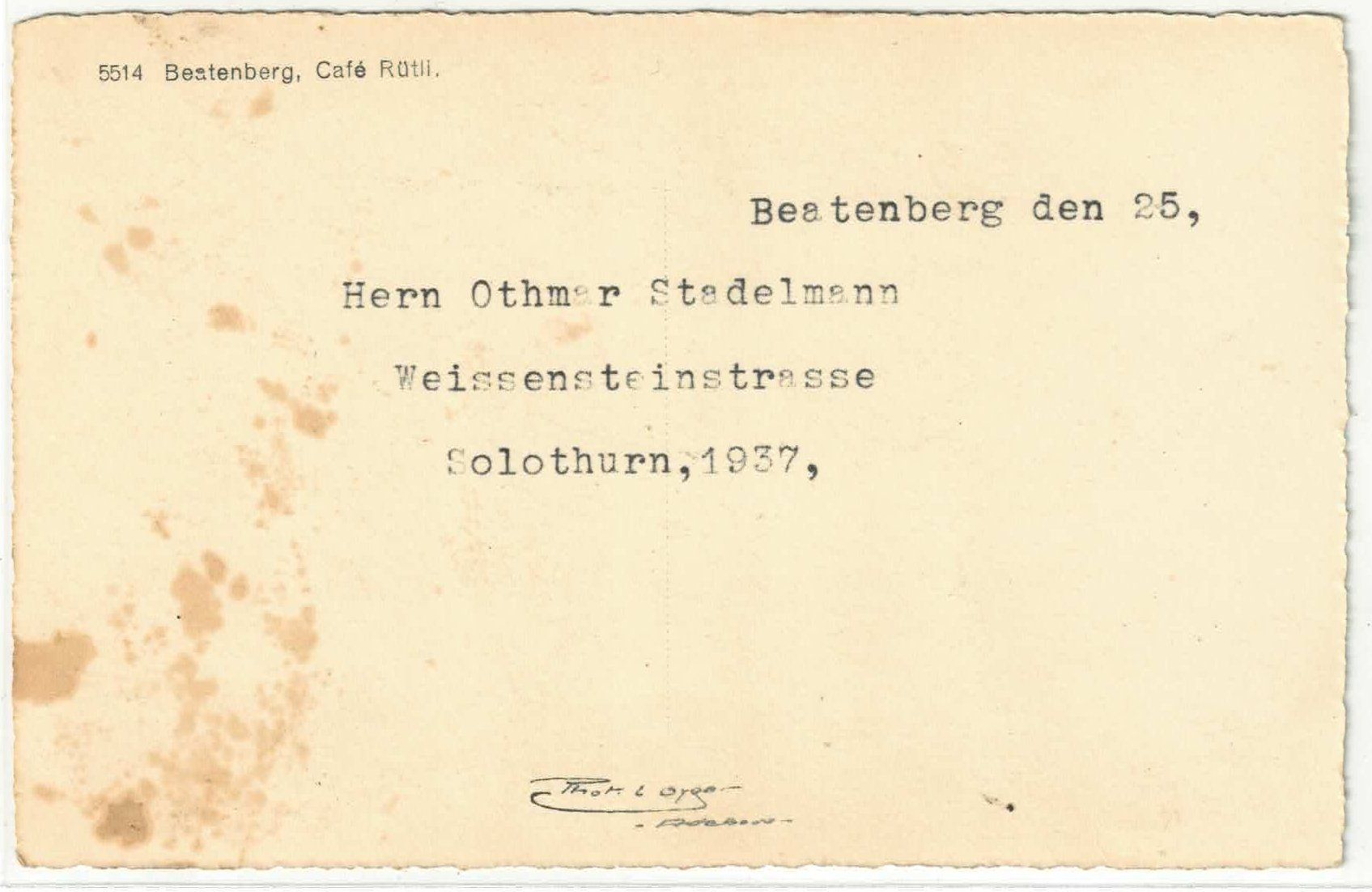 Cartes postales: Beatenberg - Cafe Rütli - Photo: E. Gyger – D'occasion à Ettingen par Kartenplanet 1