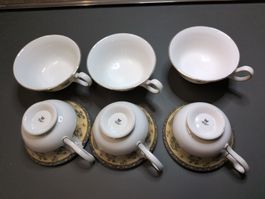 6 tasses à thé Wedgwood motif floral très bon état