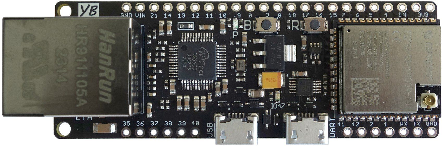 YB-ESP32-S3-ETH Arduino DevBoard: Ethernet + WiFi, 2 x USB (Neu und ...