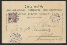 1897 5 Rp. Bildpostkarte v Grindelwald nach Basel