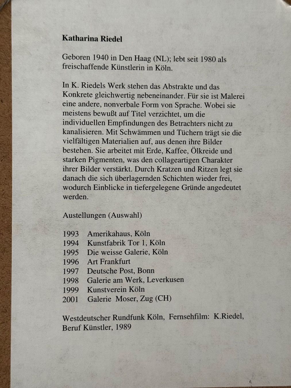 Arts picturaux & lithographies: Katharina Riedel, Lithographie, Signiert/Nummeriert – D'occasion à Fehraltorf par bruggin 1
